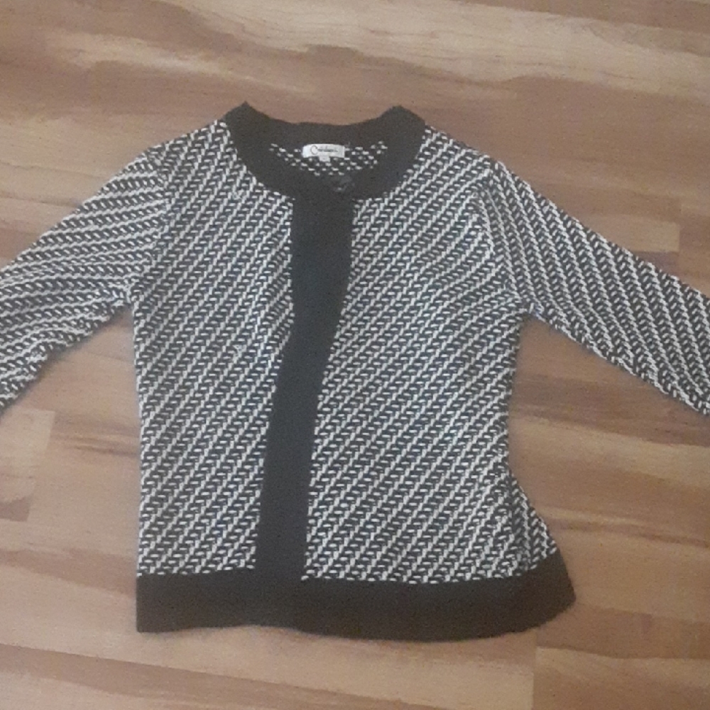 Chico's Monochrome Geometric Cardigan